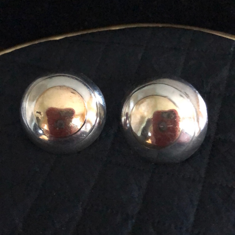Vintage Sterling Silver & Gold Accent Earrings